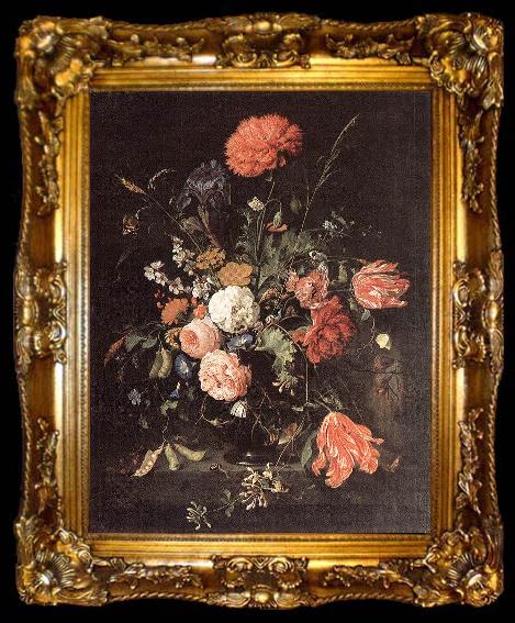 framed  Jan Davidsz. de Heem Vase of Flowers, ta009-2
